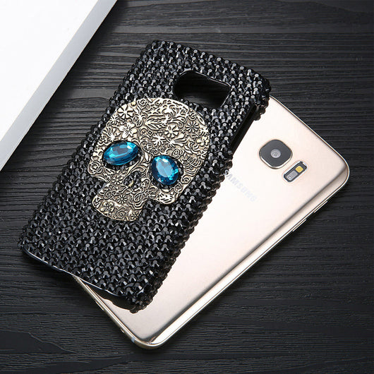 Funda Protectora para Celular Negra con Calavera y Cristales - Image 16