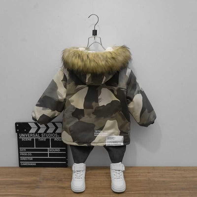 Chaqueta Acolchada Infantil Camuflaje Estilo Internacional para Invierno - Image 5