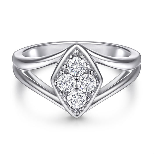 Anillo de Plata Esterlina para Mujer con Diamante - Diseño Nupcial - Image 4