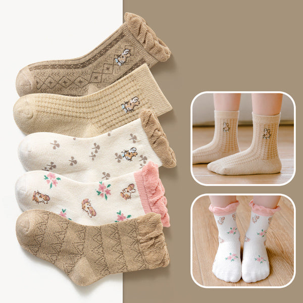 Calcetines Infantiles Coreanos Estampados para Otoño e Invierno
