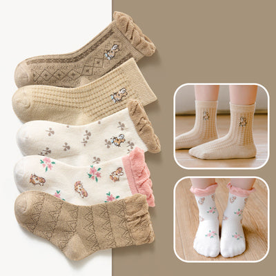 Calcetines Infantiles Coreanos Estampados para Otoño e Invierno