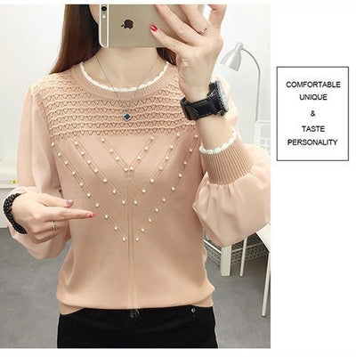 Blusa Térmica de Seda de Hielo Tejida Manga Larga Cuello Redondo - Image 18