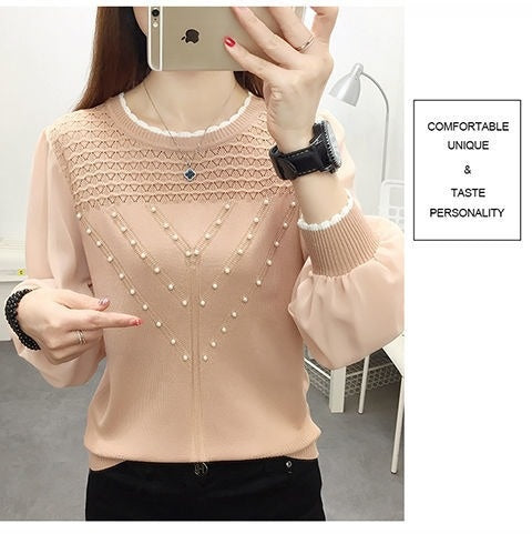 Blusa Térmica de Seda de Hielo Tejida Manga Larga Cuello Redondo - Image 18