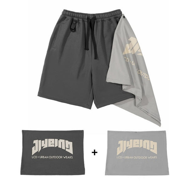 Shorts Patchwork de Dos Colores Contrastantes - Image 3