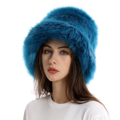 Gorro Pescador Mujer Ala Ancha Acolchado Cálido de Color Sólido - Image 7