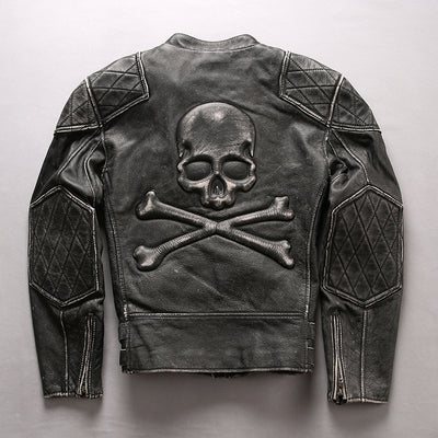 Chaqueta de Cuero Slim Cropped con Cuello Mao Efecto Desgastado - Image 12