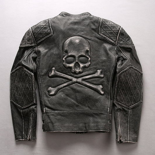 Chaqueta de Cuero Slim Cropped con Cuello Mao Efecto Desgastado - Image 12