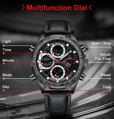 Reloj de Pulsera Deportivo para Hombre con Correa de Cuero PU - Image 24