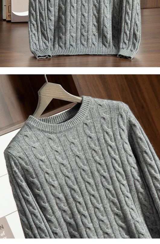 Camisa de Cachemira Pura para Hombre Cuello Redondo Tejido Reforzado - Image 15