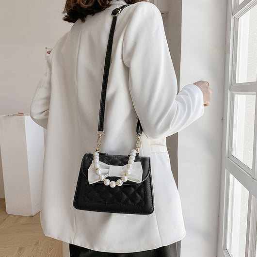 Bolso Mensajero Portátil con Moño y Perlas Lingge - Image 12