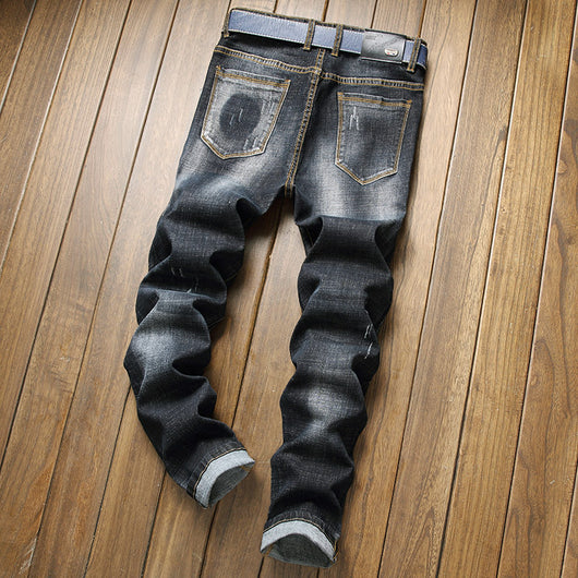 Pantalones Vaqueros Europeos de Corte Moderno para Hombre - Image 5