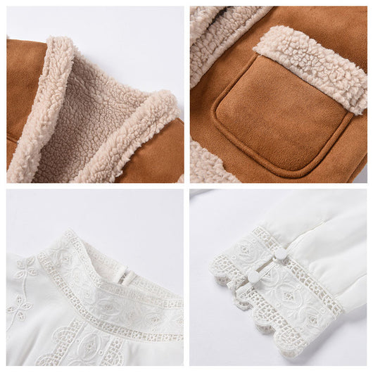 Conjunto de Moda Lisa Lamb: Chaleco, Camisa de Encaje y Blazer - Image 4