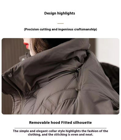 Chaqueta Acolchada de Plumón para Mujer con Capucha - Largo Medio - Image 12