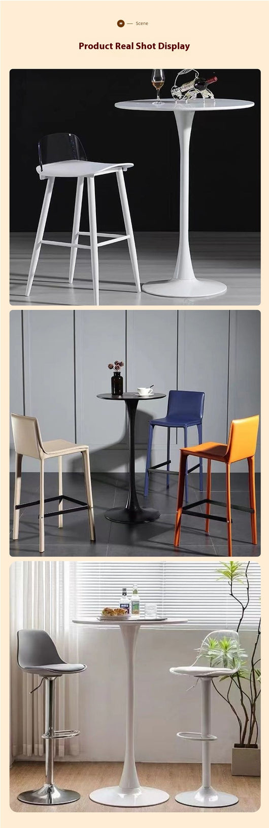 Mesa Alta Redonda para Negociaciones y Café - Diseño Moderno Leisure Home - Image 17