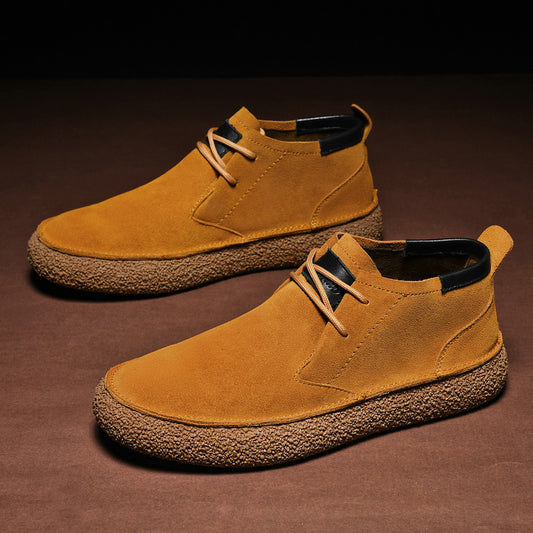 Zapatos Casuales Cuero Gamuza Mercerizada - Caña Media