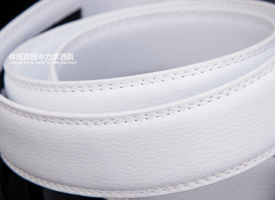 Cinturón de Cuero para Hombre con Hebilla Automática Aleación Blanco - Image 7