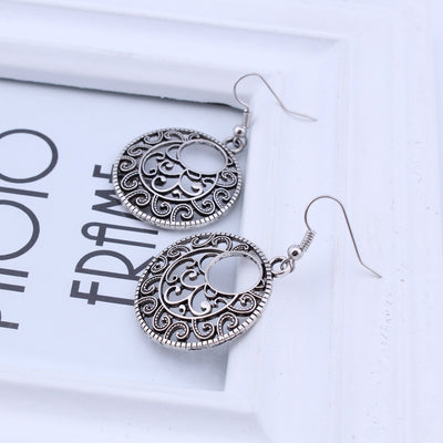 Aretes de Plata Tibetana Calados Estilo Étnico - Image 9