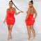 Vestido Mesh Transparente con Peto de Strass y Falda Envolvente