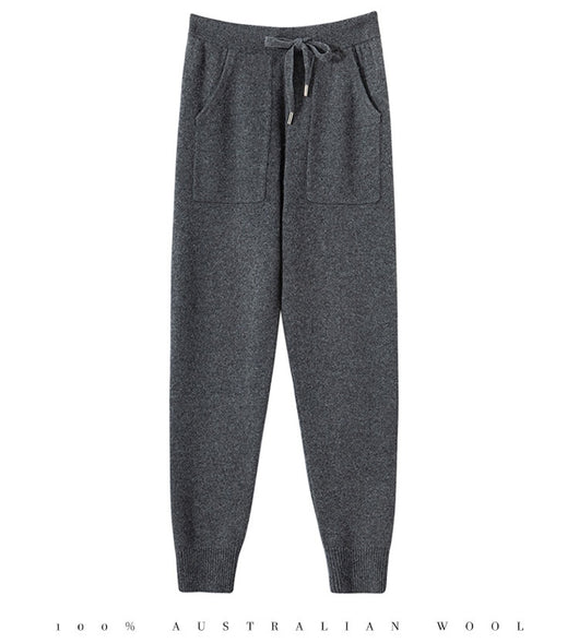 Pantalones de Punto Otoño-Invierno para Mujer, Cintura Alta Drapeado Elegante Efecto Adelgazante - Image 15