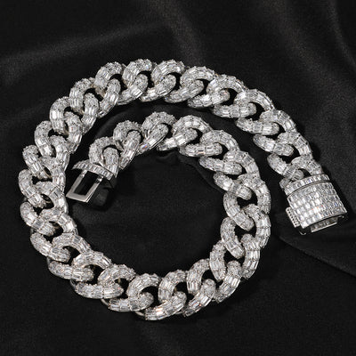 Pulsera y Collar Cubano Personalizado para Hombre con Circonia Cúbica Cuadrada - Image 6