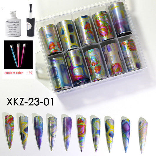 Set de 12 Láminas Decorativas para Uñas - Transferencias Nail Art - Image 16