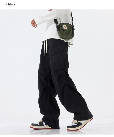 Pantalones Plisados Retro para Hombre - Corte Recto Casual Tendencia - Image 18