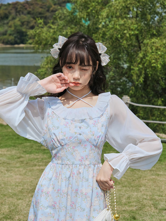 Vestido Floral Hanazaki Deer Estilo Francesa - Image 3
