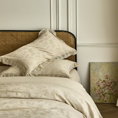 Juego de Sábanas Matrimonial Jacquard 100% Algodón-Lino Tejido Teñido 4 Piezas - Image 10
