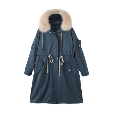 Chaqueta Acolchada Suelta Estilo Coreano con Cintura y Forro de Terciopelo - Image 2