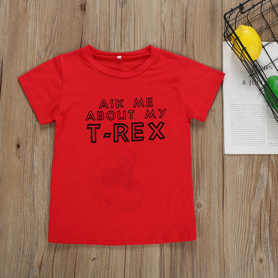 Playera de Algodón Infantil con Dinosaurio Cartoon Divertido y Máscara - Image 12