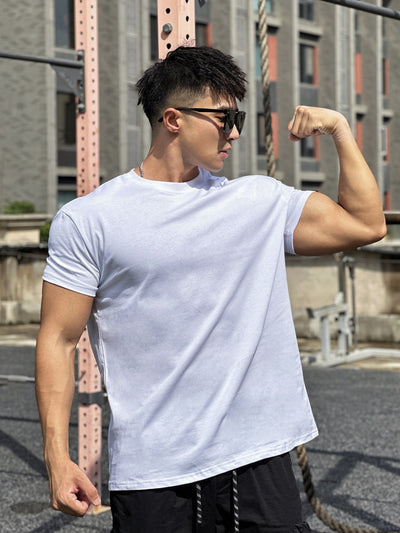 Camiseta Deportiva Suelta de Algodón para Hombre - Image 19