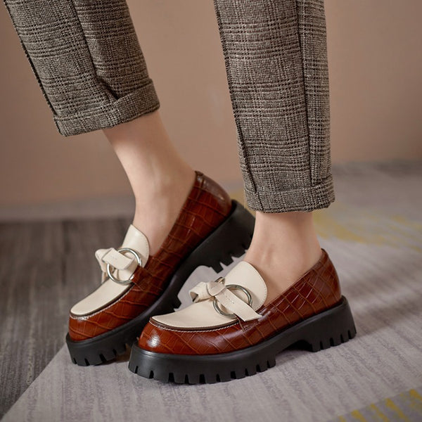 Zapatos Plataforma Piel de Oveja Mujer - Botín Impermeable Tacón Bajo Taichung