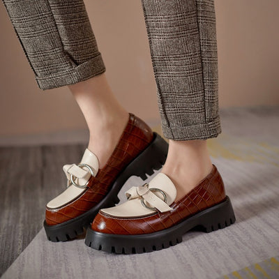 Zapatos Plataforma Piel de Oveja Mujer - Botín Impermeable Tacón Bajo Taichung