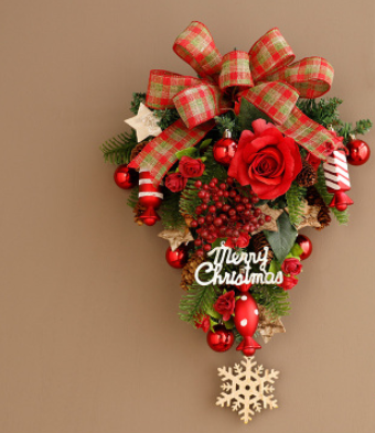 Corona Navideña Jinghua para Puerta - Decoración Elegante de Pared - Image 13