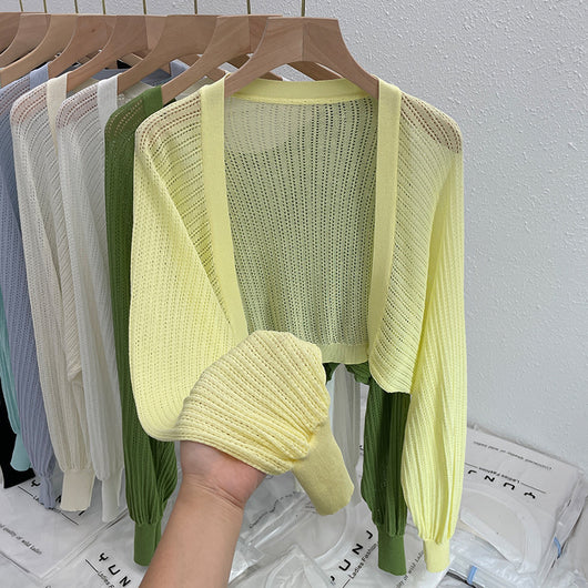 Blusa Protectora Solar con Mangas Farol Huecas y Corte Suelto - Image 3