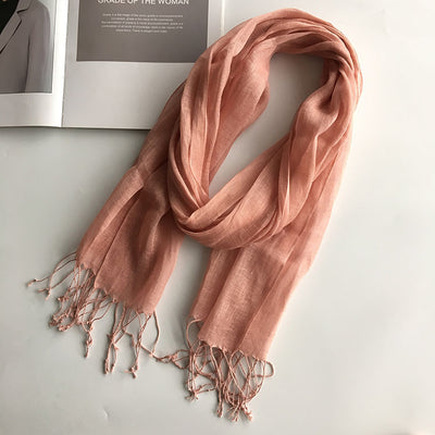 Pañoleta Ligera de Lino en Colores Pastel - Protección Solar para Viajes - Image 33