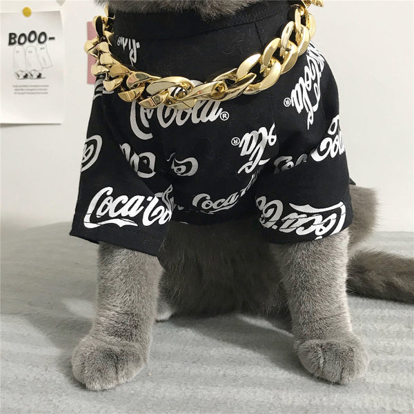 Collar de Cadena Dorada Plástico para Perro y Gato