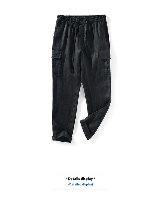 Pantalones de Lino Casuales Cintura Media Transpirables para Jóvenes - Image 18