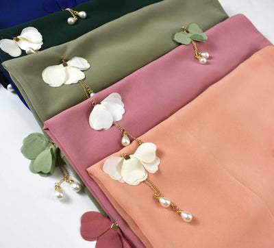 Pañuelo Hijab Floral de Gasa Perlada Premium - Image 20