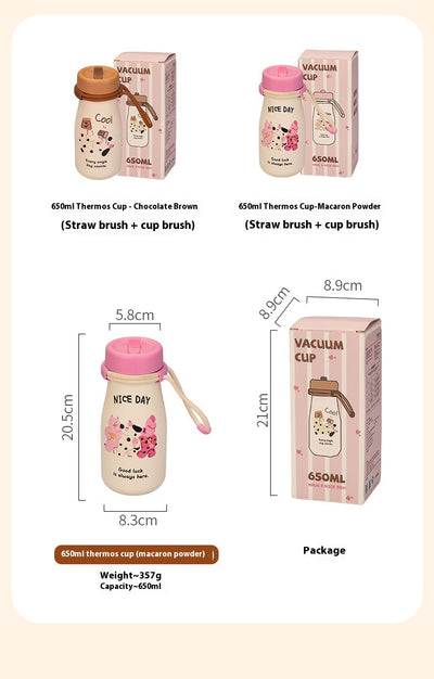 Vaso Térmico Portátil de Gran Capacidad con Pajilla para Mujeres - Image 20