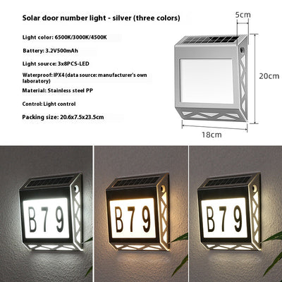 Placa Solar LED para Puerta con Indicador Digital Inteligente Resistente al Agua - Image 9