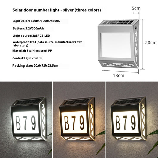 Placa Solar LED para Puerta con Indicador Digital Inteligente Resistente al Agua - Image 9