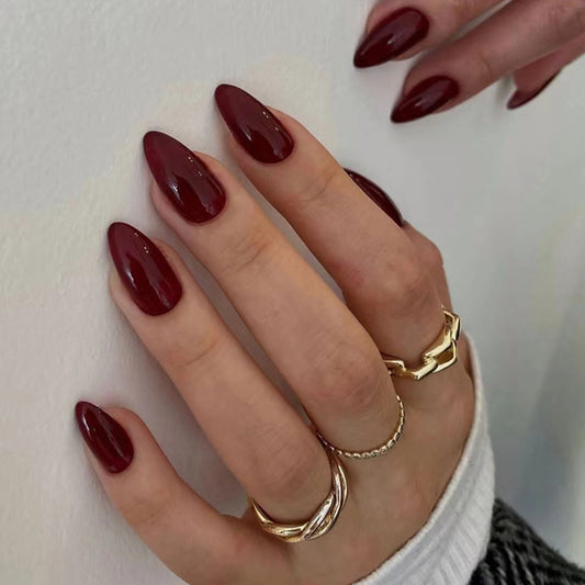 Parches de Uñas Rojo Flama - Diseño Minimalista