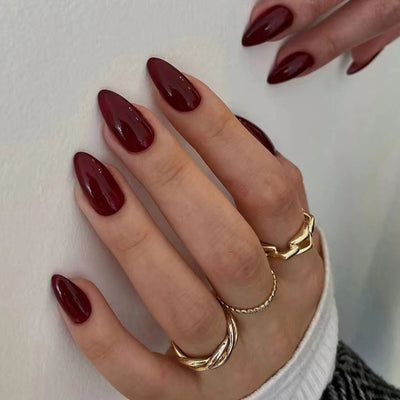 Parches de Uñas Rojo Flama - Diseño Minimalista