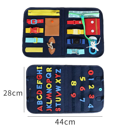Tablero Educativo Sensorial con Actividades de Abotonado y Vestimenta para Bebés - Image 19