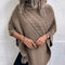 Capa Poncho de Invierno con Bola de Pelaje Estilo Europeo