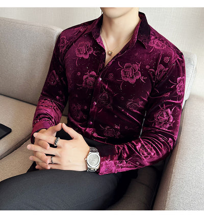 Ropa Elegante en Terciopelo Dorado para Hombre Talla Grande - Image 18