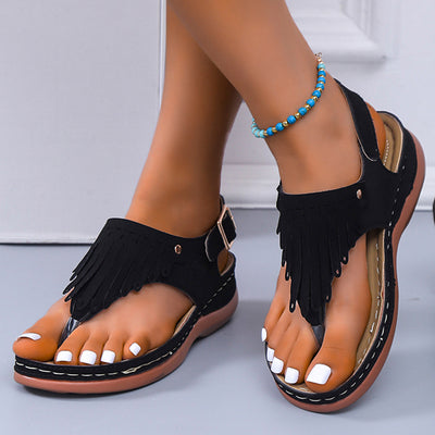 Sandalias de Playa Mujer con Corte Romano y Diseño Cuña - Image 2