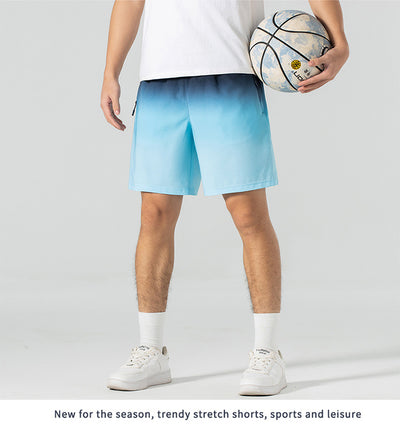 Pantalones Cortos Deportivos Ice Silk Degradado para Hombre - Ideales para Playa y Verano - Image 15