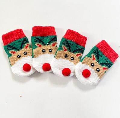 Calcetines Navideños para Perros con Diseño de Papá Noel y Reno - Image 12